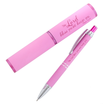 Mostrar detalles de The Lord Bless You, Pink - Numbers 6:24 Gift Pen in Case Imagen de The Lord Bless You, Pink - Numbers 6:24 Gift Pen in Case