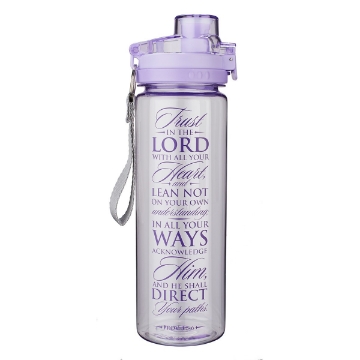Mostrar detalles de Trust in the Lord Purple BPA-free Plastic Water Bottle - Proverbs 3:5-6 Imagen de Trust in the Lord Purple BPA-free Plastic Water Bottle - Proverbs 3:5-6