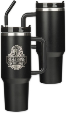 Mostrar detalles de Be Strong in the Lord Black 40 Oz Tumbler with Reusable Straw - Ephesians 6:10 Imagen de Be Strong in the Lord Black 40 Oz Tumbler with Reusable Straw - Ephesians 6:10
