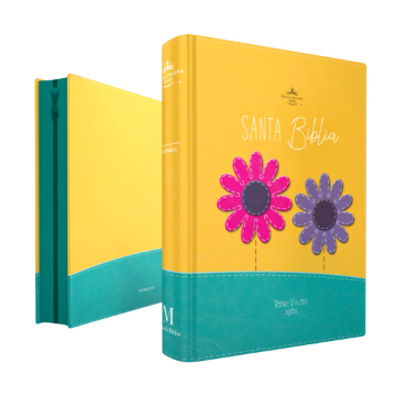 Mostrar detalles de Biblia RVR1960 Bolsillo Primor Amarillo/turquesa dos flores Imagen de Biblia RVR1960 Bolsillo Primor Amarillo/turquesa dos flores
