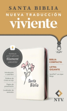Mostrar detalles de Biblia compacta NTV, letra gigante de zíper con Filament (SentiPiel, Beige, Letra Roja) Imagen de Biblia compacta NTV, letra gigante de zíper con Filament (SentiPiel, Beige, Letra Roja)