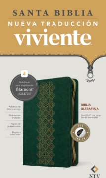 Mostrar detalles de Biblia ultrafina NTV de ziper, con Filament (SentiPiel, Verde esmeralda, Letra Roja, Con índice) Imagen de Biblia ultrafina NTV de ziper, con Filament (SentiPiel, Verde esmeralda, Letra Roja, Con índice)