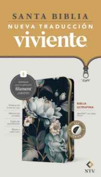 Mostrar detalles de Biblia ultrafina NTV de ziper, con Filament (SentiPiel, Floral, Letra Roja, Con índice) Imagen de Biblia ultrafina NTV de ziper, con Filament (SentiPiel, Floral, Letra Roja, Con índice)