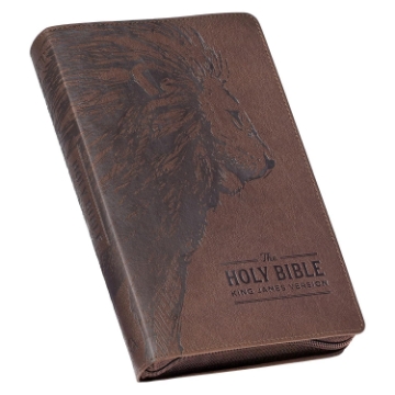 Mostrar detalles de Walnut Brown Faux Leather King James Version Deluxe Gift Bible with Thumb Index and Zippered Closure Imagen de Walnut Brown Faux Leather King James Version Deluxe Gift Bible with Thumb Index and Zippered Closure
