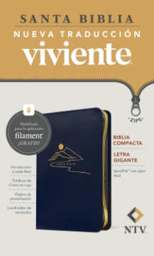 Mostrar detalles de Biblia compacta NTV, letra gigante de zíper con Filament (SentiPiel, Azul, Letra Roja)  Imagen de Biblia compacta NTV, letra gigante de zíper con Filament (SentiPiel, Azul, Letra Roja)