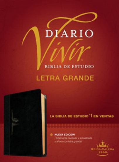 Imagen de Biblia de estudio del diario vivir RVR60, letra grande (Semipiel, Negro - Onice)