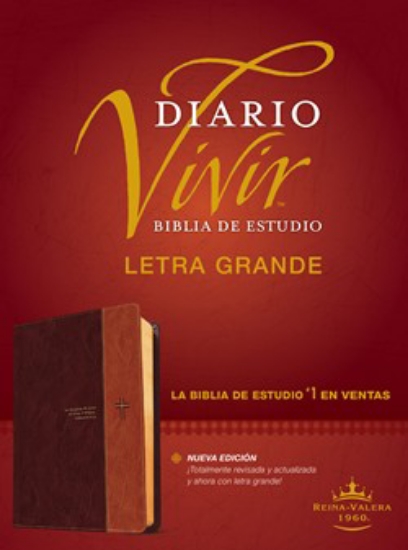 Imagen de Biblia de estudio del diario vivir RVR60, letra grande (Semipiel, Cafe - Cafe claro)