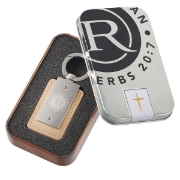 Imagen de Righteous Man Key Ring in Tin - Proverbs 20:7