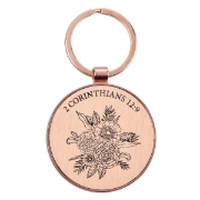 Imagen de His Grace is Enough Keyring in a Tin in Pink Plum - 2 Corinthians 12:9