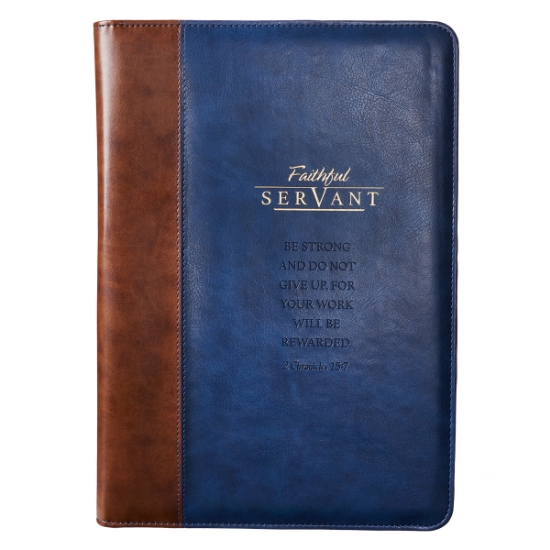 Imagen de Faithful Servant Legal Size Zippered Portfolio - 2 Chronicles 15:7