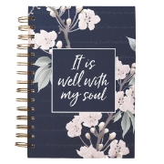 Imagen de It Is Well Large Wirebound Journal in Navy