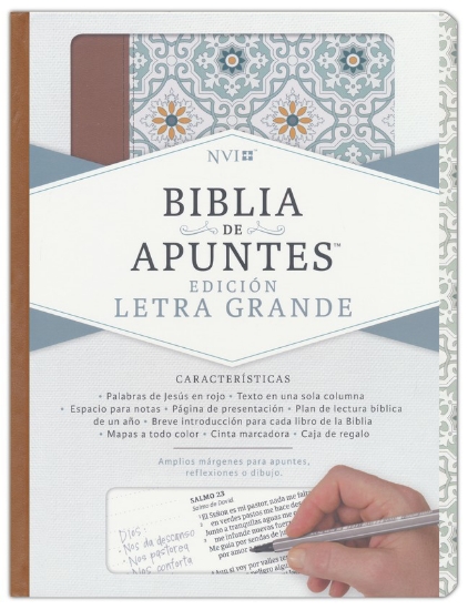 Imagen de Biblia de Apuntes Edicion Letra Grande NVI (azulejos color salvia, sImil piel)