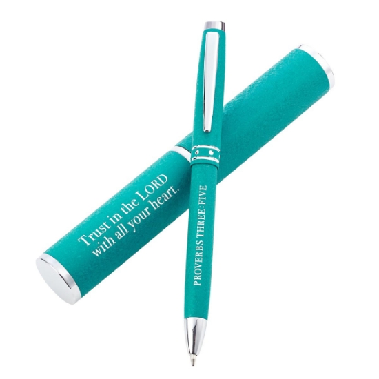 Imagen de Trust In The Lord Teal Gift Pen – Proverbs 3:5