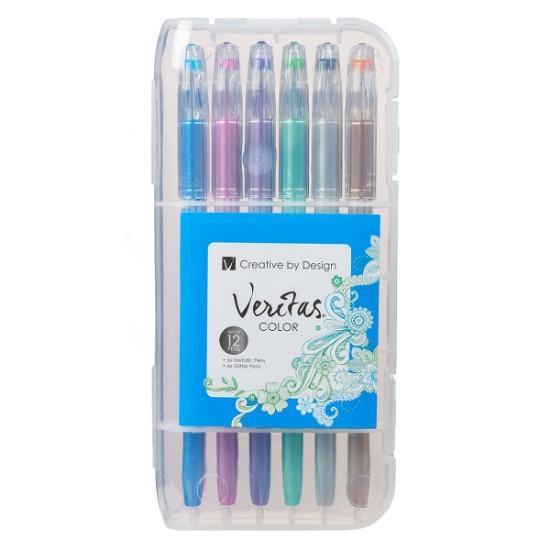 Imagen de Metallic & Glitter Gel Pen Set - 12pc