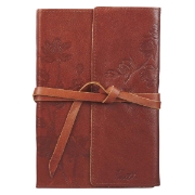 Imagen de Faith Brown Full Grain Leather Journal with Wrap Closure