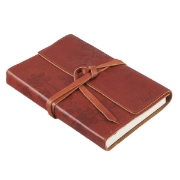 Imagen de Faith Brown Full Grain Leather Journal with Wrap Closure