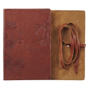 Imagen de Faith Brown Full Grain Leather Journal with Wrap Closure