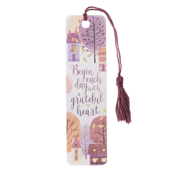 Imagen de Begin Each Day with a Grateful Heart Boomark with Tassel