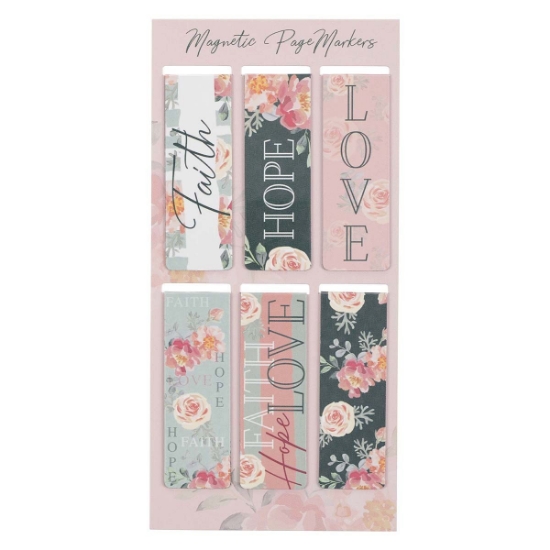 Imagen de Vintage Faith Hope and Love Magnetic Bookmark Set - 1 Corinthians 13:13