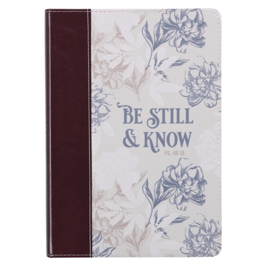 Imagen de Be Still and Know Neutral Florals Faux Leather Classic Journal - Psalm 46:10