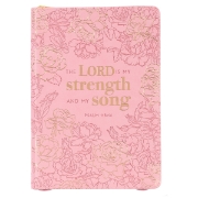 Imagen de My Strength and My Song Pink Faux Leather Classic Journal with Zippered Closure - Psalm 118:14