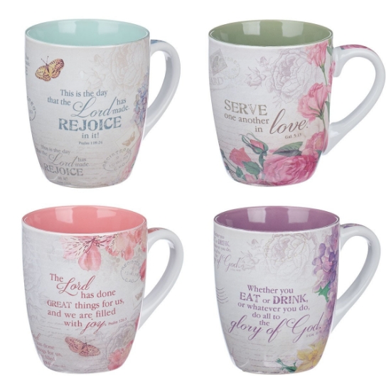 Imagen de Floral Inspirations Four Piece Coffee Mug Set