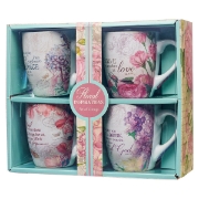 Imagen de Floral Inspirations Four Piece Coffee Mug Set