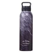 Imagen de Strong & Courageous Black Stone Stainless Steel Water Bottle - Joshua 1:9