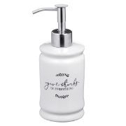 Imagen de Give Thanks in Everything Ceramic Soap Dispenser in White - 1 Thessalonians 5:18