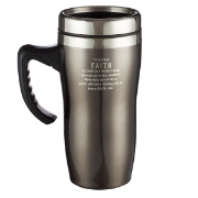 Imagen de Faith Stainless Steel Travel Mug With Handle - Matthew 17:20
