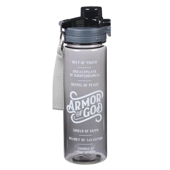 Imagen de Armor of God Plastic Water Bottle in Black - Ephesians 6:10 - 18