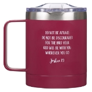 Imagen de Be Strong & Courageous Very Berry Camp Style Stainless Steel Mug - Joshua 1:9
