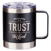 Imagen de Trust in the LORD Black Camp-style Stainless Steel Mug - Proverbs 3:5