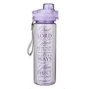 Imagen de Trust in the Lord Purple BPA-free Plastic Water Bottle - Proverbs 3:5-6