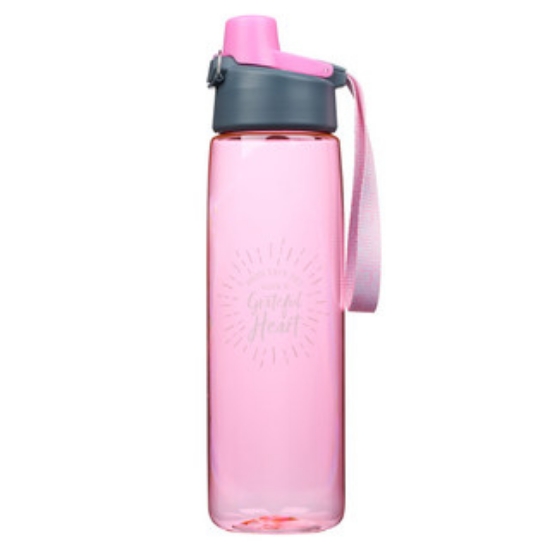 Imagen de Grateful Heart Plastic Water Bottle in Pink