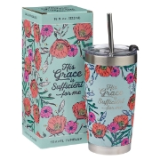 Imagen de His Grace Stainless Steel Travel Mug With Reusable Stainless Steel Straw