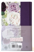 Imagen de Biblia RVR1960 letra grande Tapa dura y tela morada con flores tamaño manual