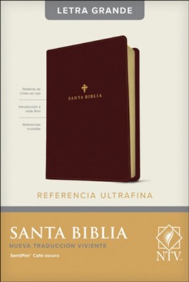 Imagen de Santa Biblia NTV, Edicion de referencia ultrafina, letra grande, sentipiel marron con indice