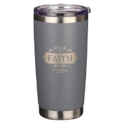 Imagen de Walk By Faith Gray Stainless Steel Mug - 2 Corinthians 5:7