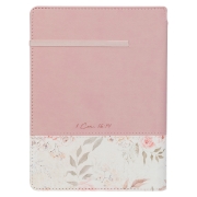 Imagen de Done in Love Pink Floral Classic Journal with Elastic Closure and Pen Holder - 1 Corinthians 16:14