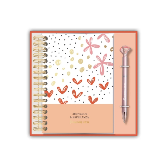 Imagen de Libreta y Boligrafo Diamante - Alegrense en la Esperanza