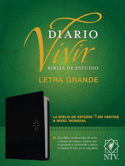 Imagen de Biblia de estudio del diario vivir NTV - Letra grande (SentiPiel, Negro/Onice, Letra Roja)