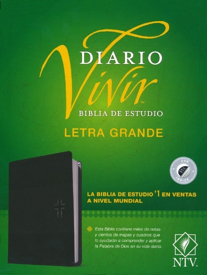 Imagen de Biblia de estudio del diario vivir NTV - Letra grande (SentiPiel, Negro/Onice, Letra Roja) - Con indice