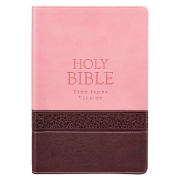 Imagen de Pink and Brown Large Print Faux Leather Thinline King James Version Bible