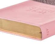 Imagen de Pink and Brown Large Print Faux Leather Thinline King James Version Bible