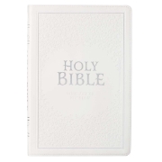 Imagen de White Faux Leather Large Print Thinline King James Version Bible with Thumb Index