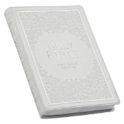 Imagen de White Faux Leather Large Print Thinline King James Version Bible with Thumb Index