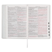Imagen de White Faux Leather Large Print Thinline King James Version Bible with Thumb Index