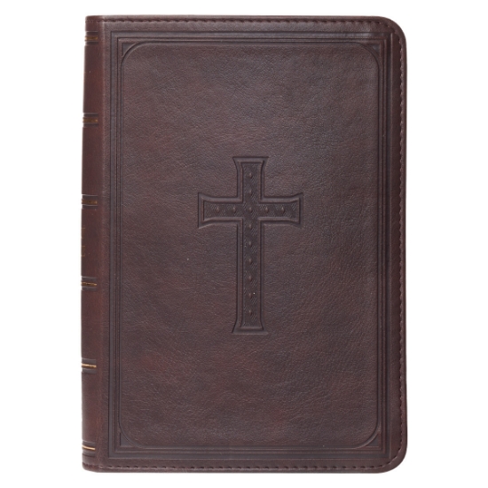 Imagen de Dark Brown Faux Leather Large Print Compact King James Version Bible