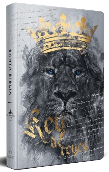 Imagen de Biblia RVR60 letra grande tamaño manual, tapa dura León Rey de Reyes